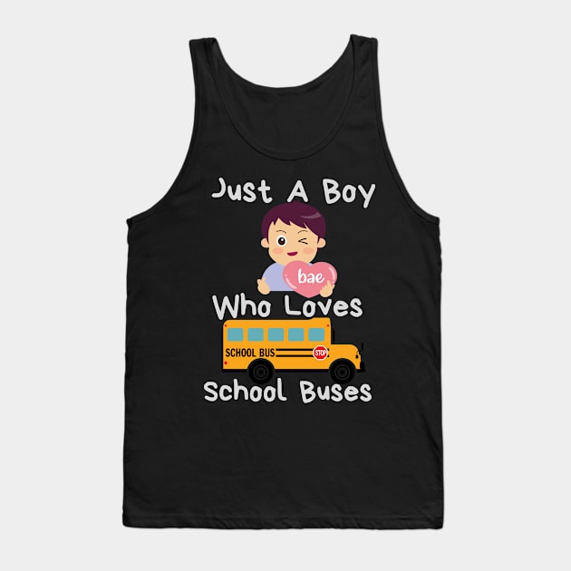 Just A Boy Who Loves School Buses anime Tank Top by WearablePSA